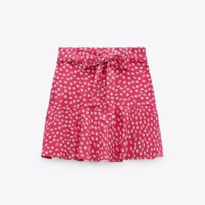 Zara tied floral print skort